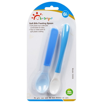 EN 14350 Soft Bite Color Change TPE Baby Food Spoon
