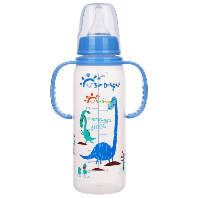 9oz Odorless BPA Free Newborn Baby Feeding Bottle Double Handle