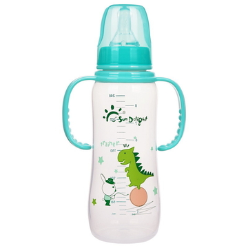 8oz 240ml Newborn Baby Feeding Bottle with double handle PP