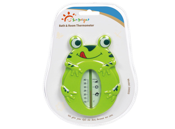 Frog Shaped Green ABS Baby Bath And Room Thermometer